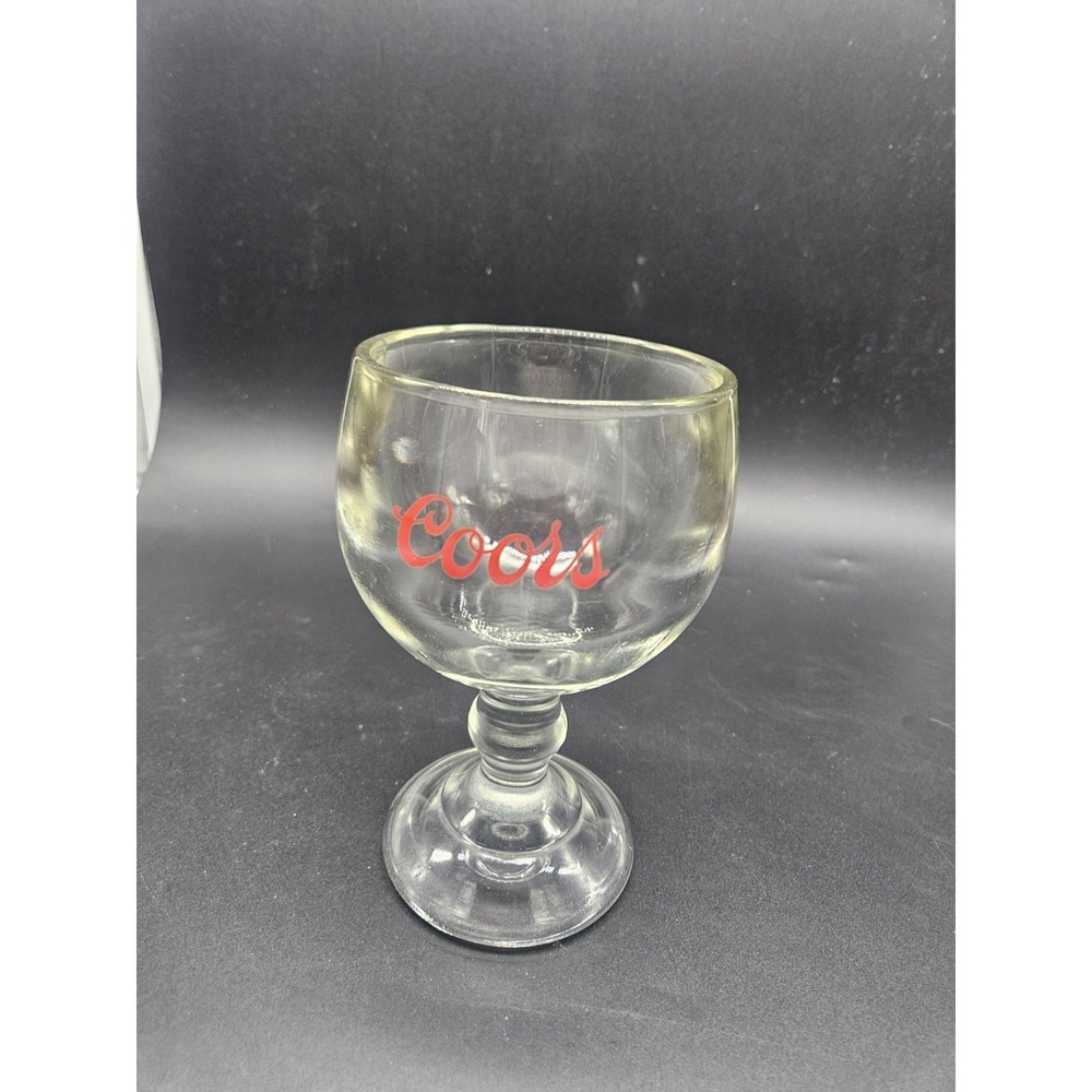 Coors Beer Glass Goblet Very Heavy Thick Glass Vintage USA